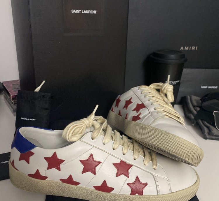 Star Print Leather Sneaker