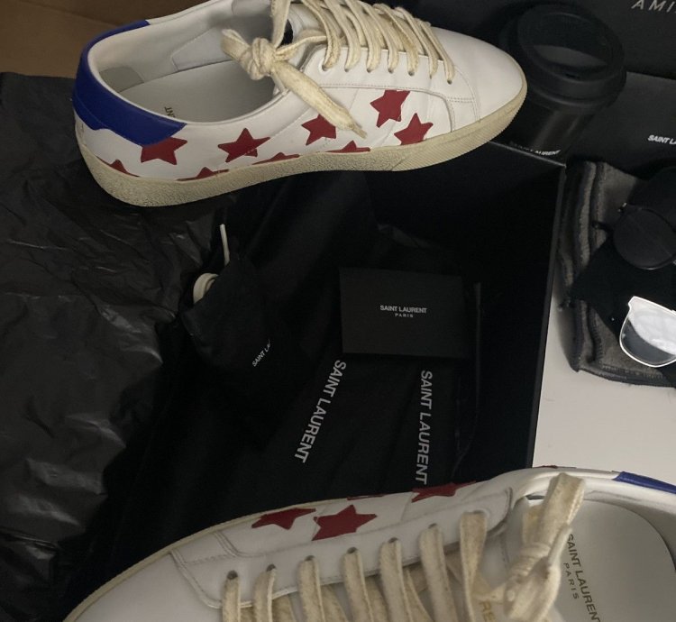 Star Print Leather Sneaker