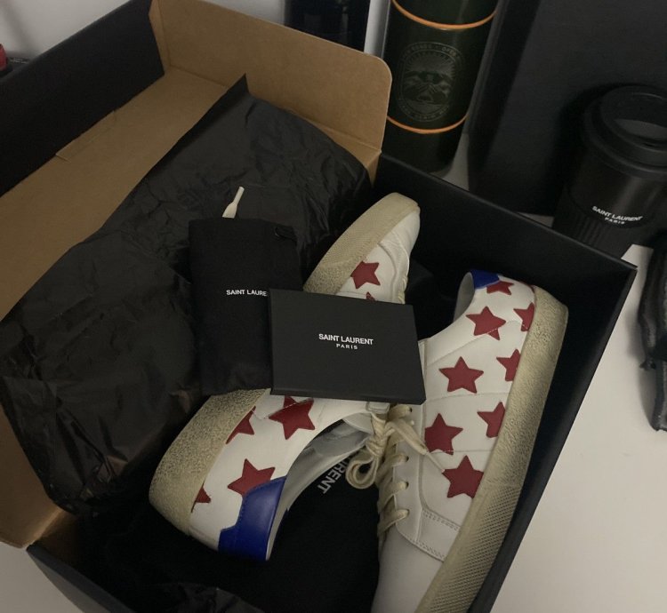 Star Print Leather Sneaker