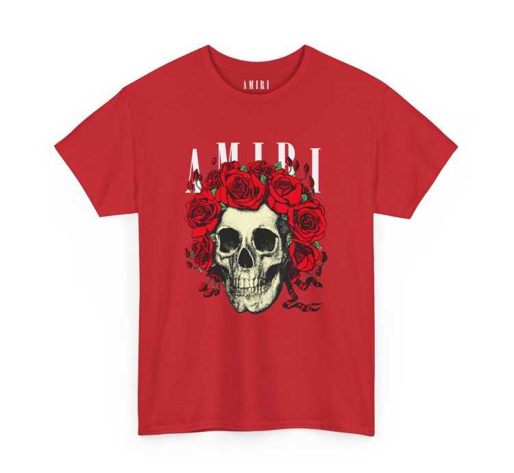 Amiri Rose Skull Red T-shirt - Size Usa