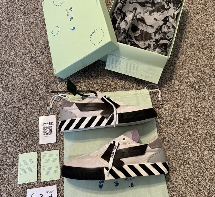 Us 10 Off-white Vulcanized Low Arrow White Black