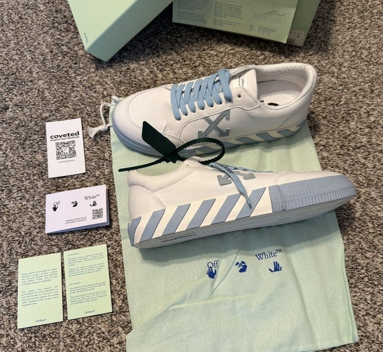 Us 8 Off-white Vulcanized Low Canvas White Light Blue