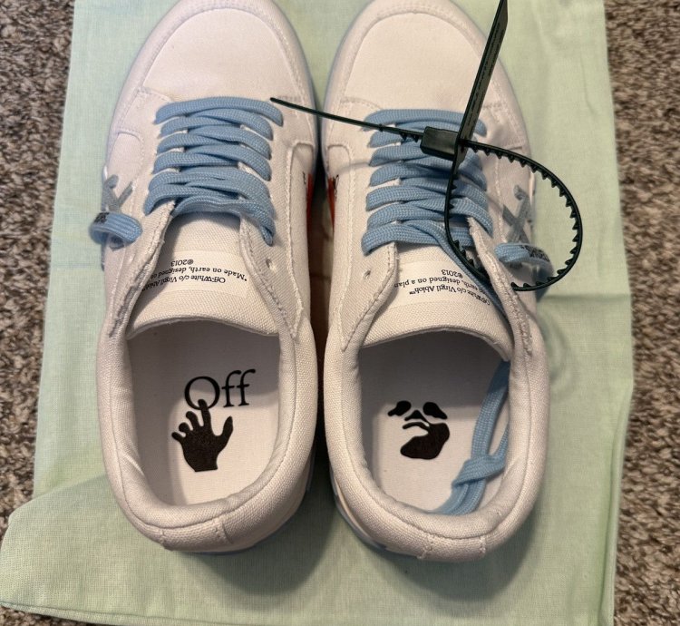 Us 8 Off-white Vulcanized Low Canvas White Light Blue