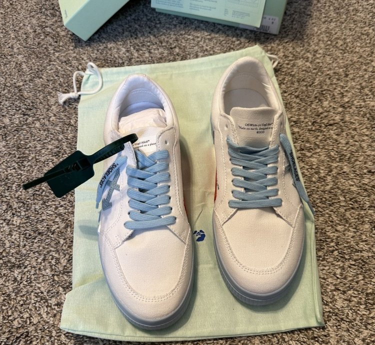 Us 8 Off-white Vulcanized Low Canvas White Light Blue