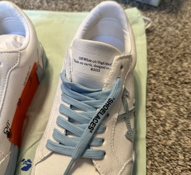 Us 8 Off-white Vulcanized Low Canvas White Light Blue