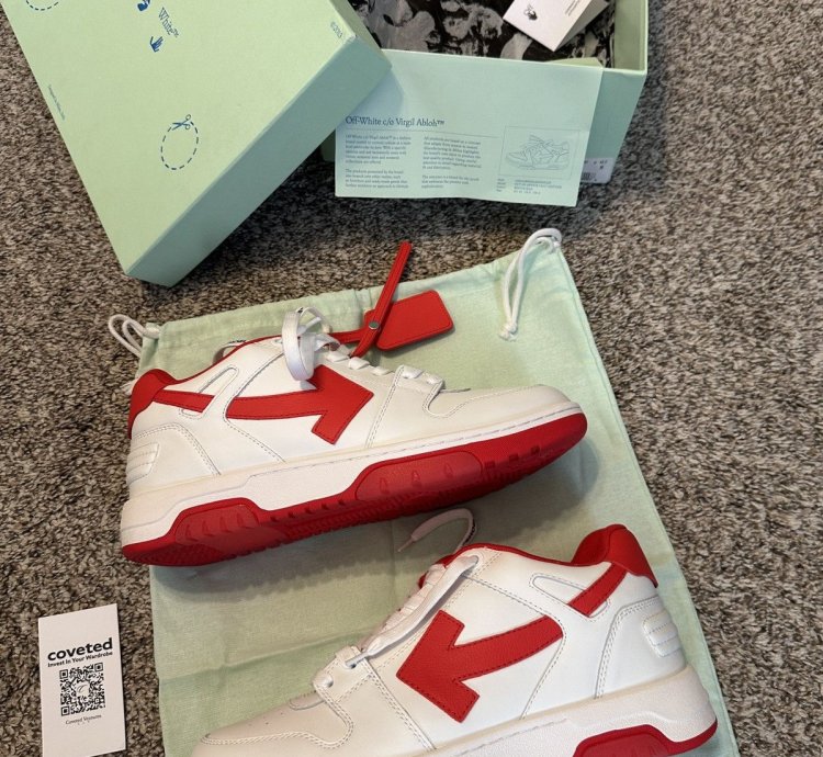 Us 9 Off-white Out Of Office Calf Leather White Red