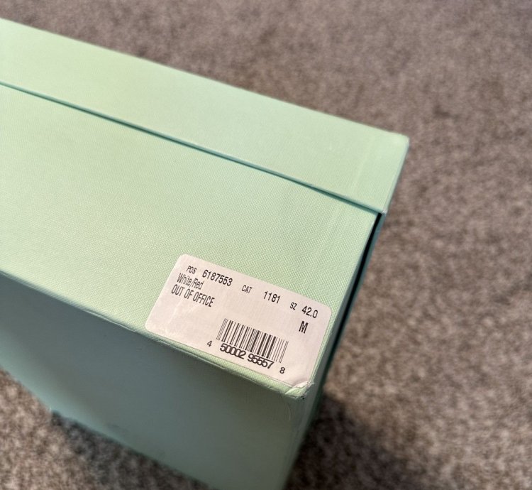 Us 9 Off-white Out Of Office Calf Leather White Red