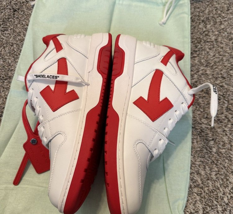 Us 9 Off-white Out Of Office Calf Leather White Red