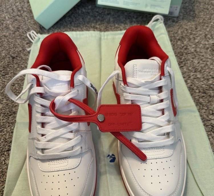 Us 9 Off-white Out Of Office Calf Leather White Red