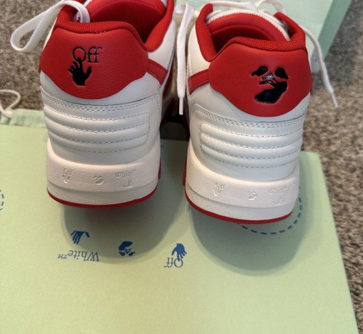 Us 9 Off-white Out Of Office Calf Leather White Red