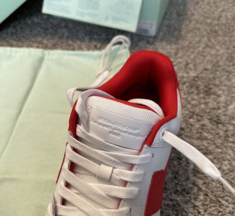 Us 9 Off-white Out Of Office Calf Leather White Red