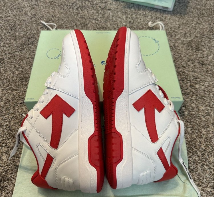 Us 9 Off-white Out Of Office Calf Leather White Red