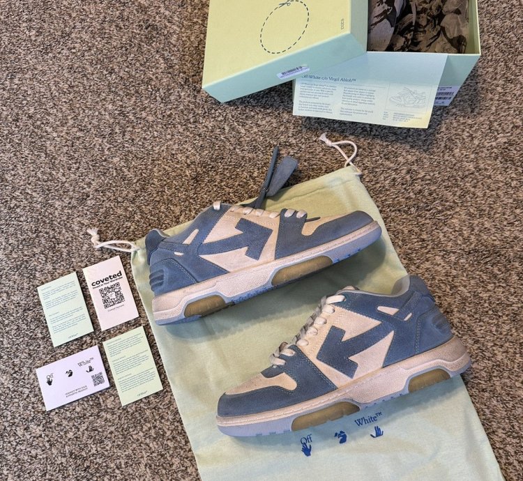 Us 9 Off-white Out Of Office Vintage Suede Light Blue