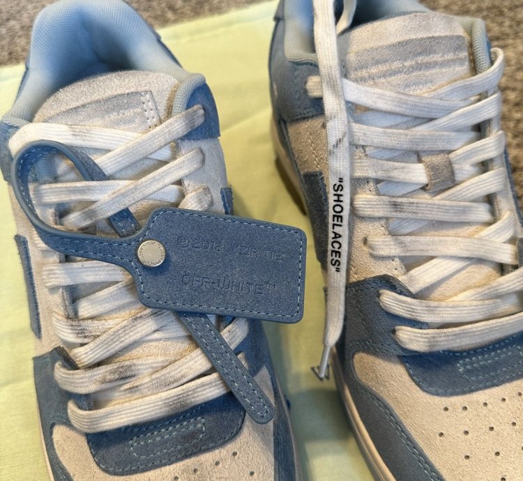 Us 9 Off-white Out Of Office Vintage Suede Light Blue