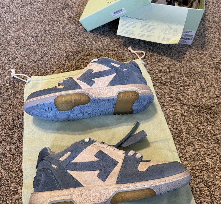 Us 9 Off-white Out Of Office Vintage Suede Light Blue