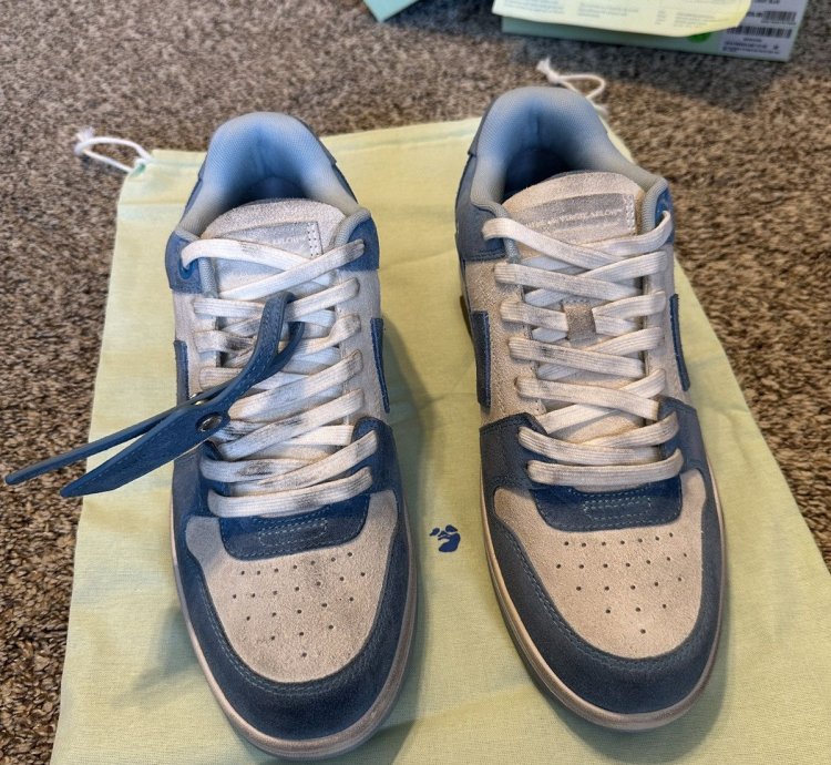 Us 9 Off-white Out Of Office Vintage Suede Light Blue