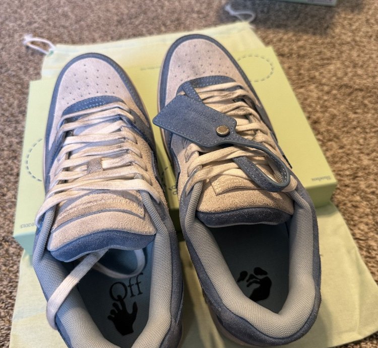 Us 9 Off-white Out Of Office Vintage Suede Light Blue