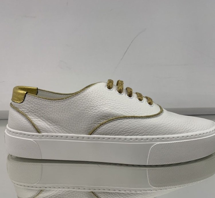 Venice Low Top In White Gold
