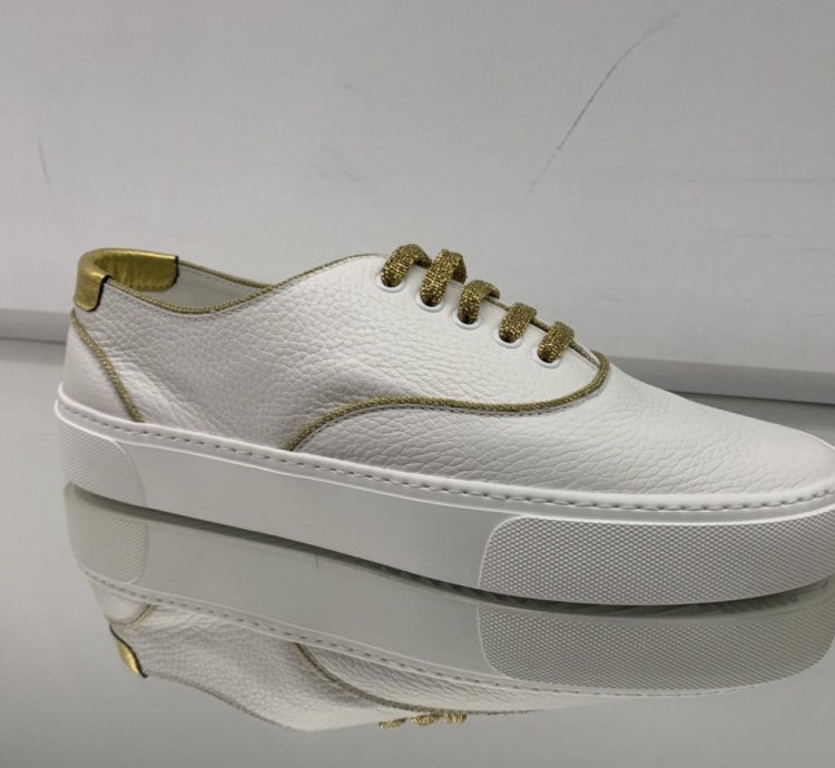 Venice Low Top In White Gold