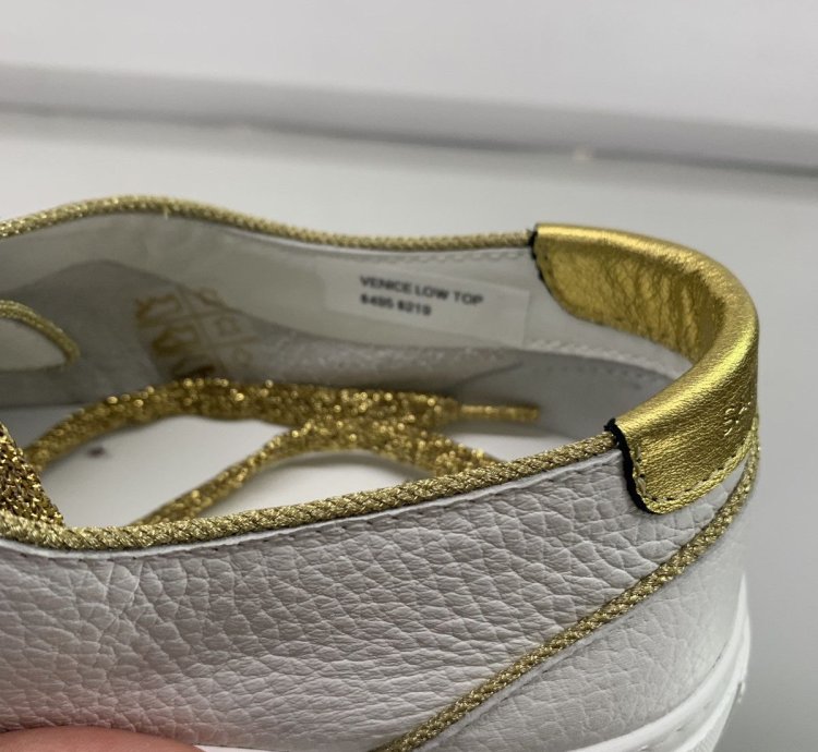 Venice Low Top In White Gold