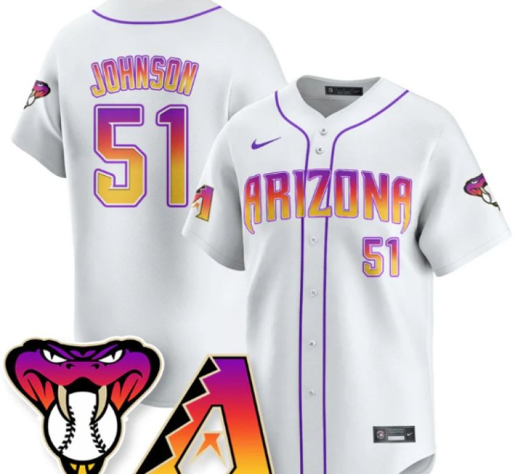 Randy Johnson Jersey 51 Arizona Diamondbacks 2025 City Connect Concept Stitched White