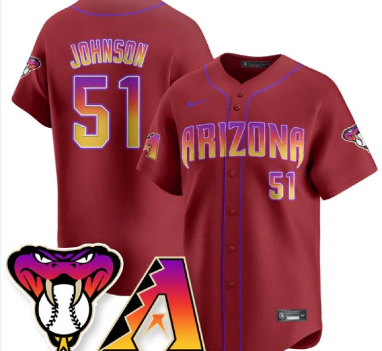 Randy Johnson Jersey 51 Arizona Diamondbacks 2025 City Connect Concept Stitched Red