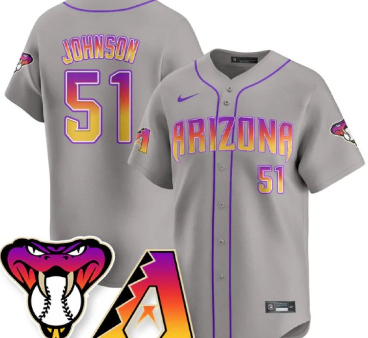 Randy Johnson Jersey 51 Arizona Diamondbacks 2025 City Connect Concept Stitched Gray