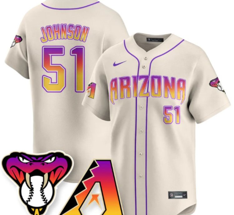 Randy Johnson Jersey 51 Arizona Diamondbacks 2025 City Connect Concept Stitched Cream