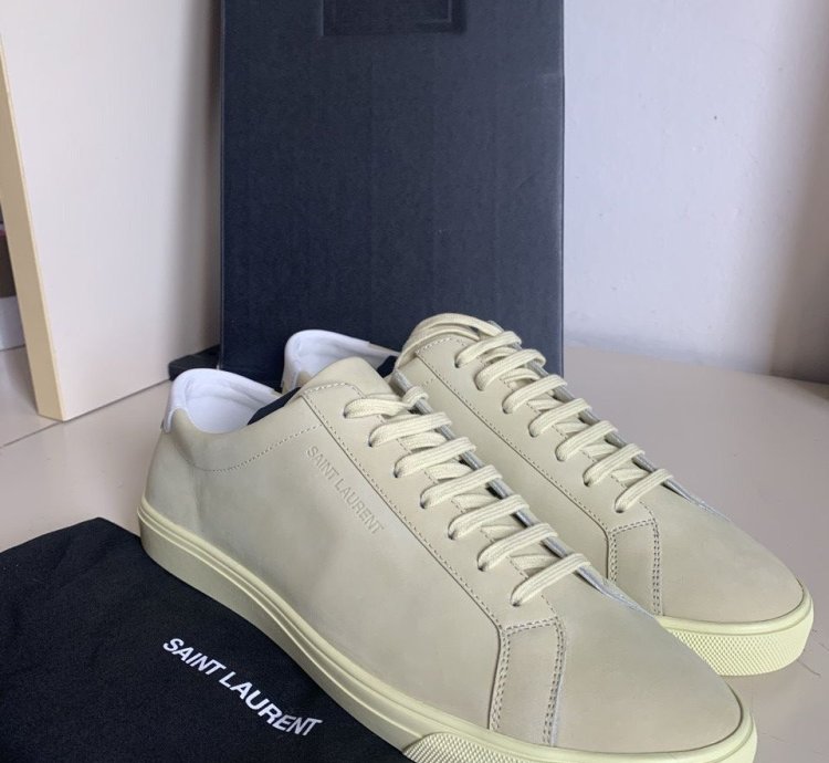 Ysl Andy Low Nabuck Sneakers Yellow Brand New