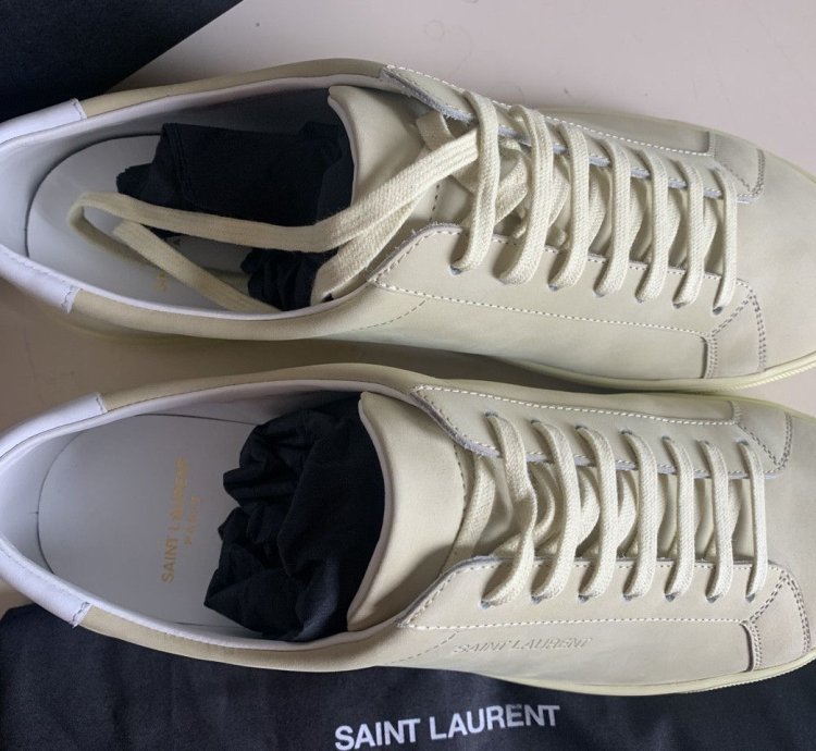 Ysl Andy Low Nabuck Sneakers Yellow Brand New