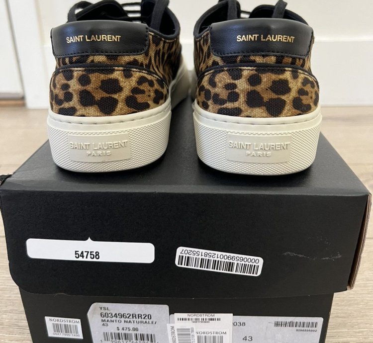 Ysl Saint Laurent Venice Sneaker Leopard Print Canvas 43