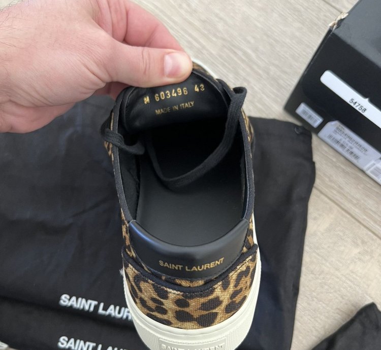 Ysl Saint Laurent Venice Sneaker Leopard Print Canvas 43