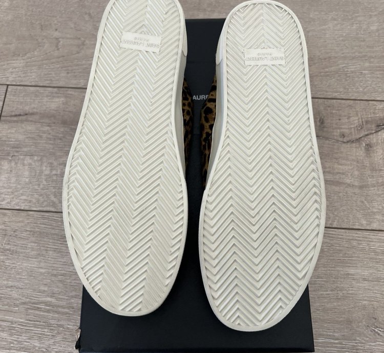 Ysl Saint Laurent Venice Sneaker Leopard Print Canvas 43