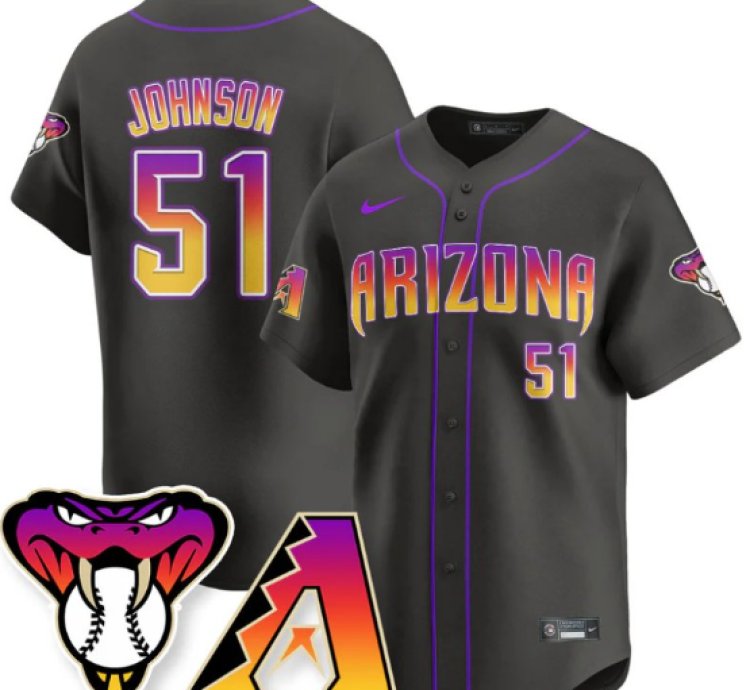 Randy Johnson Jersey 51 Arizona Diamondbacks 2025 City Connect Concept Stitched Black