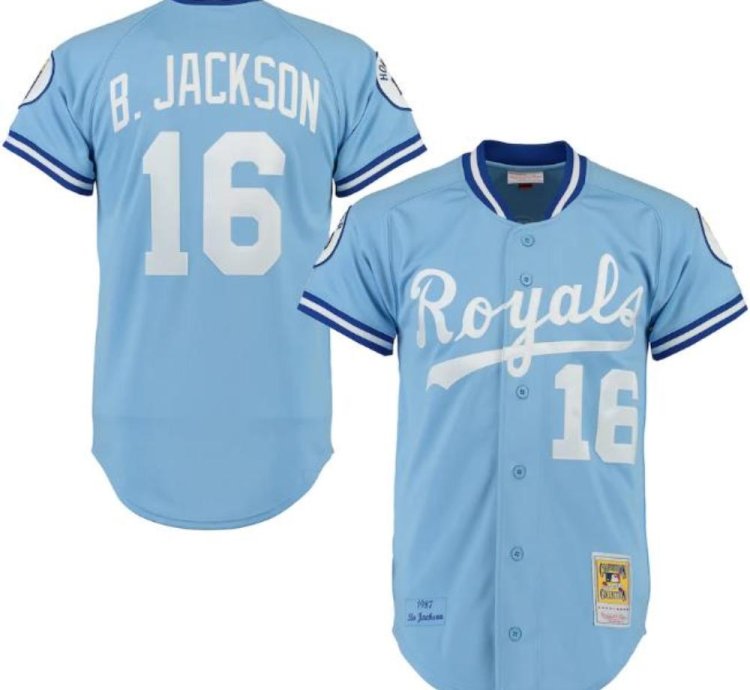 Kansas City Royals Bo Jackson Blue 1987 Throwback Jersey