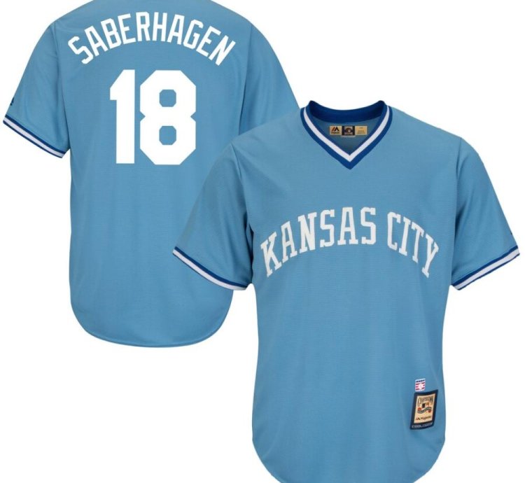 Kansas City Royals Bret Saberhagen Blue Throwback Pullover Jersey