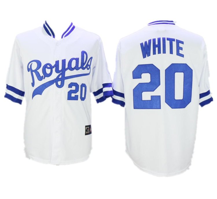 Kansas City Royals Frank White White Throwback Jersey