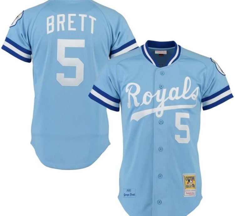 Kansas City Royals George Brett Blue 1985 Throwback Jersey