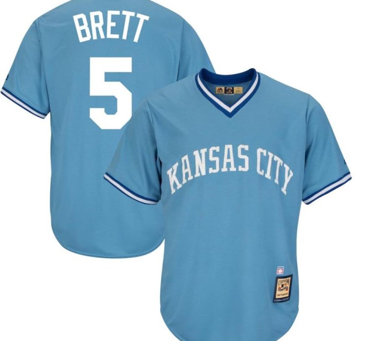 Kansas City Royals George Brett Blue Throwback Pullover Jersey