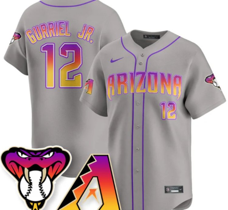 Lourdes Gurriel Jr Jersey 12 Arizona Diamondbacks 2025 City Connect Concept Stitched Gray