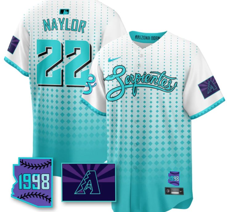 Josh Naylor Jersey 22 Arizona Diamondbacks Serpientes City Connect Stitched White