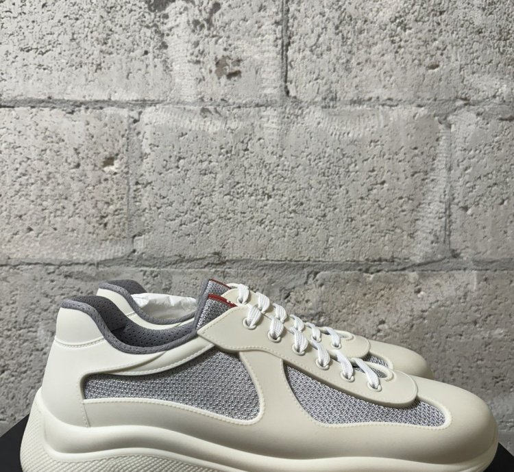 new Prada American Cup Sneaker White Silver