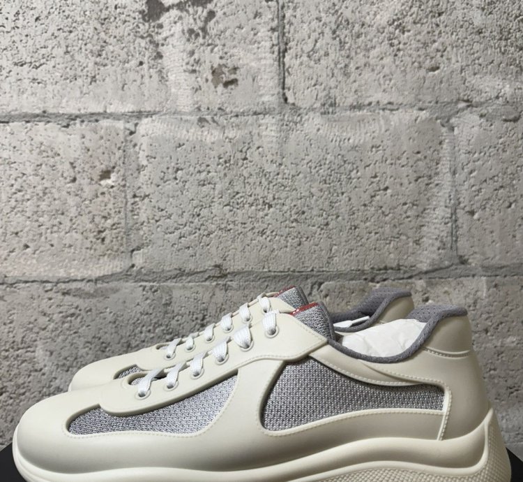 new Prada American Cup Sneaker White Silver