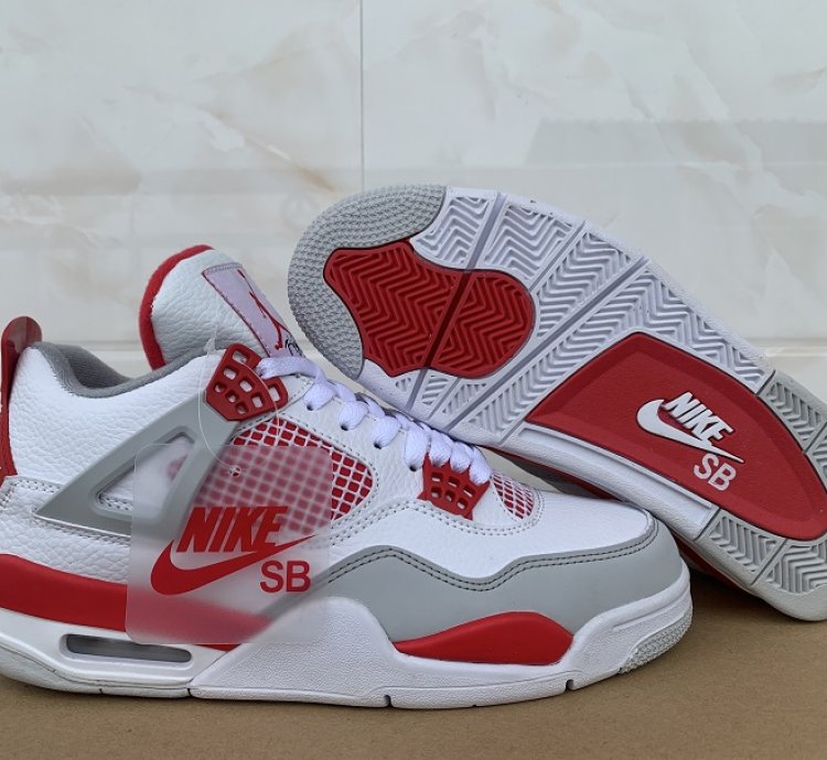 Nike Sb X Jordan 4 Varsity White Fire Red