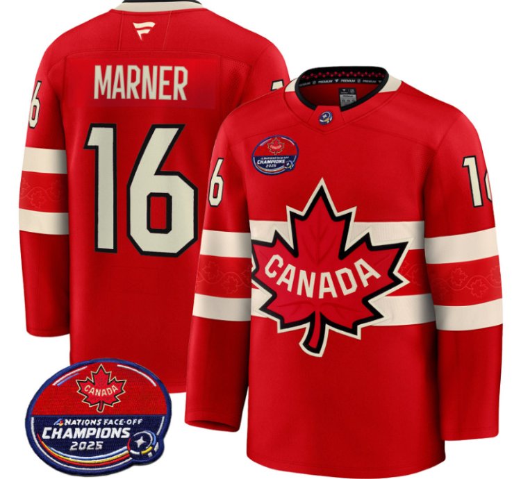 Men Mitch Marner Jersey 16 Canada 4 Nations Face-off 2025 Champions V2 Red
