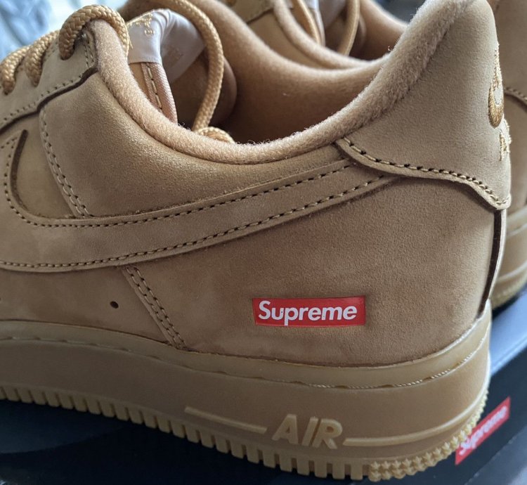 2021 Nike Supreme Wheat Air Force 1 Sz 8