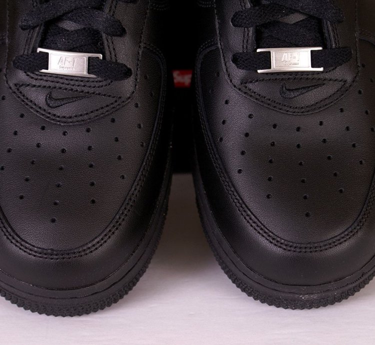 2021 Supreme Nike Air Force 1 Low Black Red Box Logo
