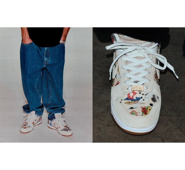 2023 Supreme Nike Sb Dunk Hi Rammellzee Cream 9 5