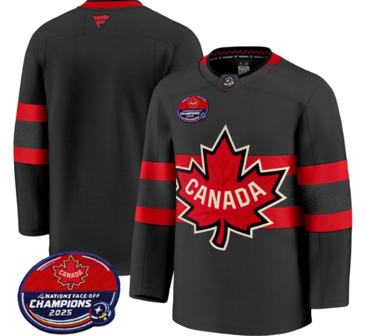 Men Team Jersey Canada 4 Nations Face-off 2025 Champions V2 Black