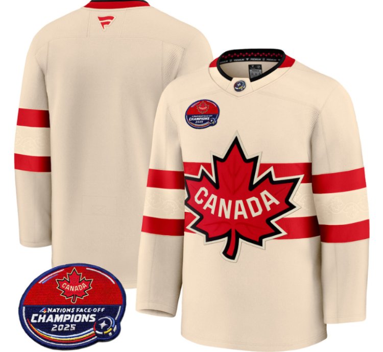 Men Team Jersey Canada 4 Nations Face-off 2025 Champions V2 Cream